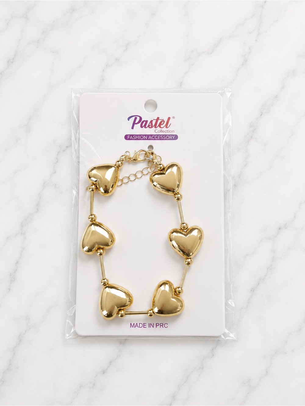 Gold Heart Link Bracelet